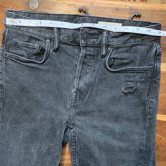 All Saints Cigarette Slim Fit Distressed Faded Black Jeans 30W/32L - Picture 10 of 11